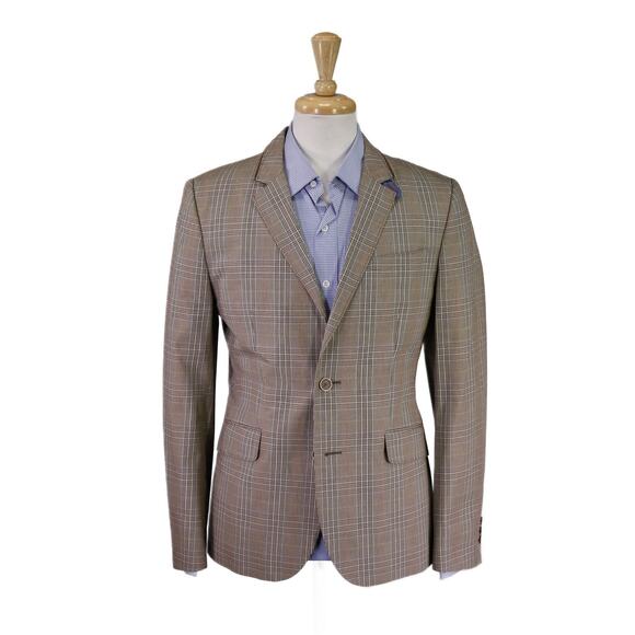 Ted Baker Brown Plaid Cotton 2-Btn Blazer Jacket 3 - 36R